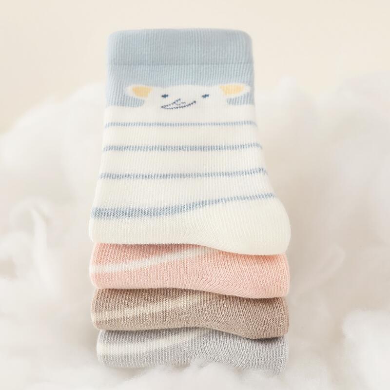 Cute Stripe Socks For Kids Long Tube Socks 0-5Year Boys Girls Baby Cotton Sock Autumn Winter Warm Stockings Children Footwear