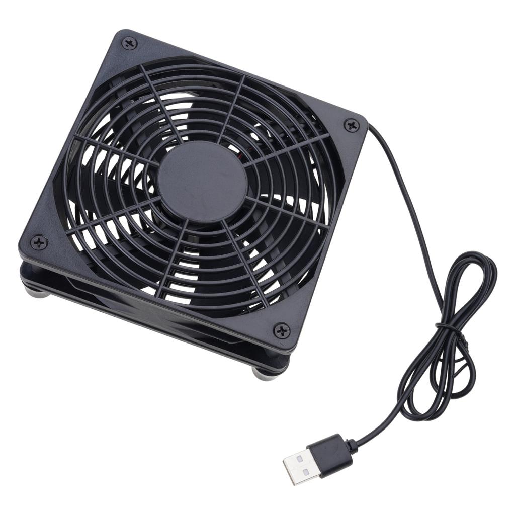 DC 5V USB Powered Router Fan Heat Dissipation Stents PC Cooler TV Box Wireless Cooling 120mm with Protective Net Qui