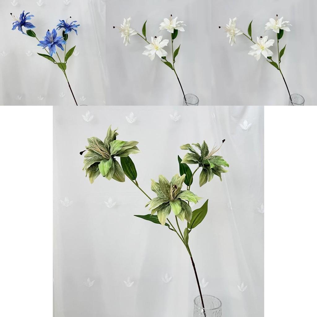 Artificial Lilium Brownii Var Viridulum Flower Garland For Wedding Decor And Photography Props With Handmade Silk Material