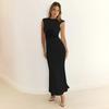 Summer New Round Neck Sleeveless Lace Splicing Fishtail Dress Fashion Street Shot Slim Temperament Dress