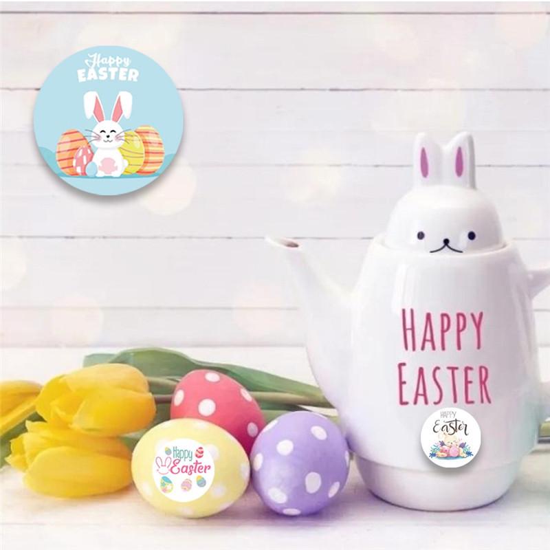 500 Naklejek Kreskówkowych Jajek Wielkanocnych - Urocze Samoprzylepne Naklejki DIY dla Dzieci