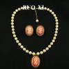Meier Ohrringe, Vintage Perlen- und Glas-Retro-Hofstil Europäisches und Amerikanisches Halsketten-Set