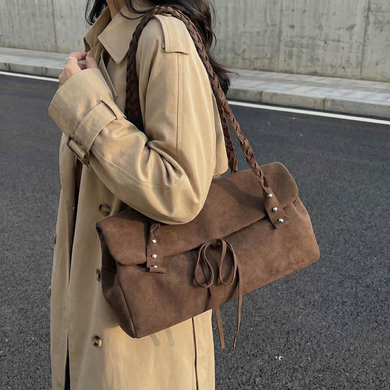 Bag Simple Niche Single-shoulder Armpit Bag Matte Textured Bowknot Twisted Braid Shoulder Strap Fashionable Solid Casual