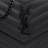 Saint Laurent Ysl Cassandre Removable Shoulder Strap Magnetic Snap Small Calfskin Wallet Crossbody Bag Women bags Black 742920-BOW08-1000