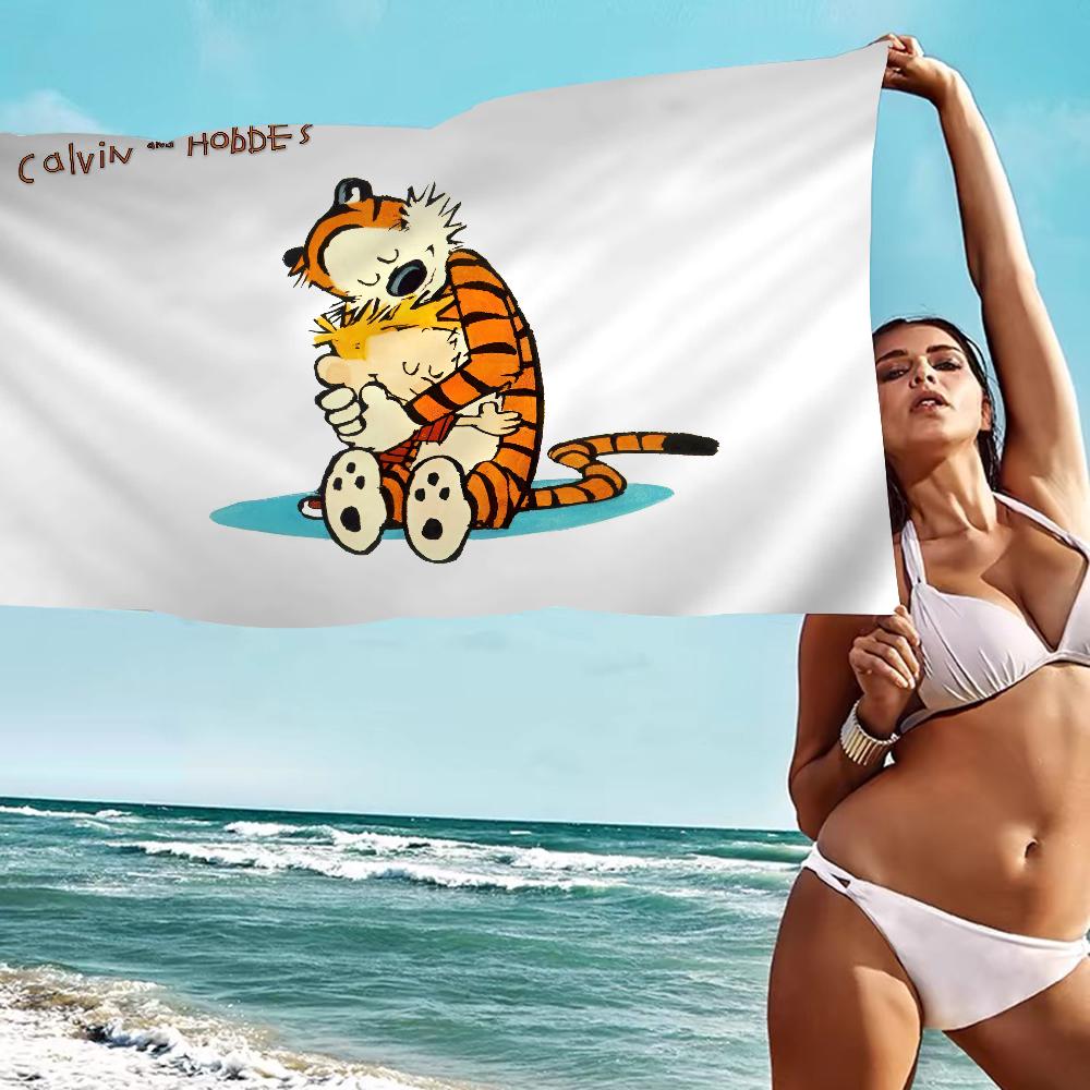 Book C-Calvin and H-Hobbes Big Microfiber Beach Towels Quick Dry Towel Sand Beach Towels Pool Towel for Travel Swim Pool Yoga