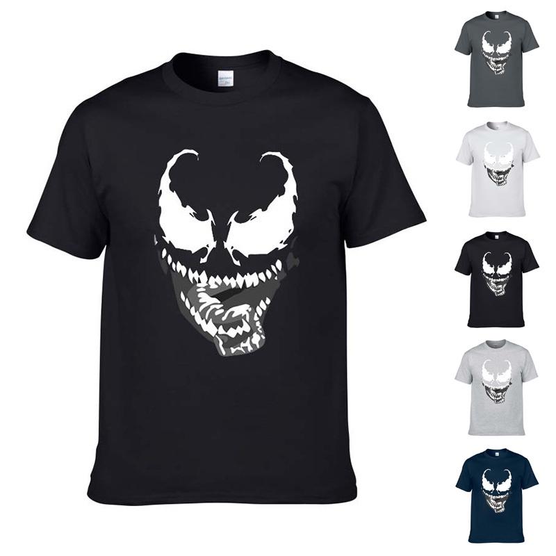 Cotton Blend Comic Movie Venom Print T-shirt For Men And Women**