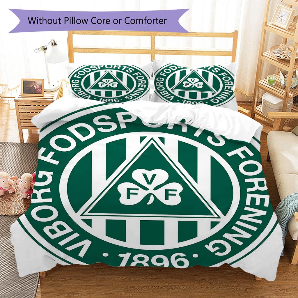 Viborg FF Logo Bedding Quilt Set Quilt Cover Pillowcase Home Decoration Birthday Gift (1 * Duvet Cover + 2 * Pillowcase, Without Core)