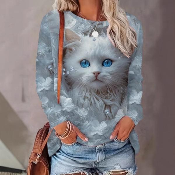 Autumn Winter Fashionable Comfortable Cute Women's Long Sleeved T-shirt Casual Loose Plus Size Personalized T-shirt