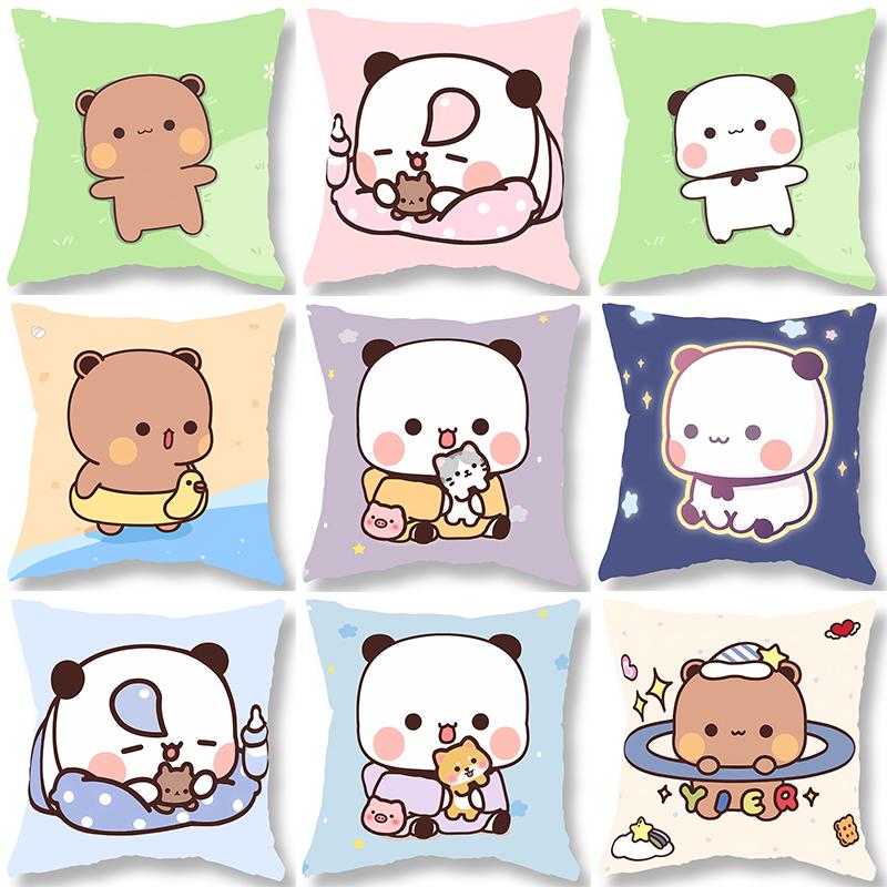Urocza poszewka na poduszkę z nadrukiem misia Prezent Kawaii Kreskówka Animacja Pokój dzienny Sofa Poszewka na poduszkę Dekoracja pokoju domowego sypialni