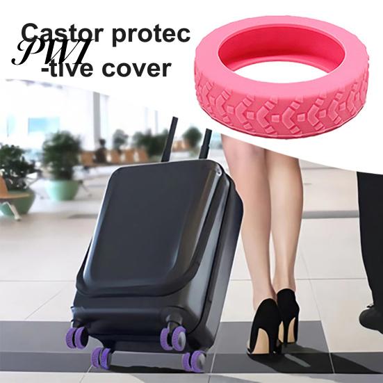 Contoured Silicone Cover Luggage Wheel Covers Mute Anti-scratch Suitcase Protector Protection Castor Sleeves for Traveling Easily Identifiable
