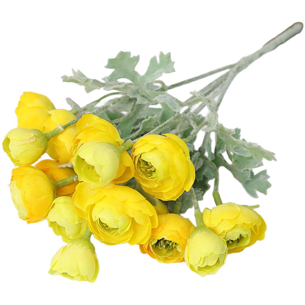 Artificial Camellia Flocked Camellia Silk Camellia Flowers Adjustable Wire Stems