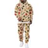 Men's Casual Sweatshirt Set for Fall Winter with Patterned Design, Comfortable Everyday Wear