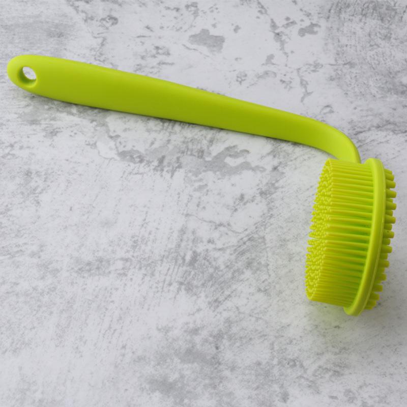 Silicone Bath Brush Long Handle Shower Scrubber with Massage Points for Deep Cleaning