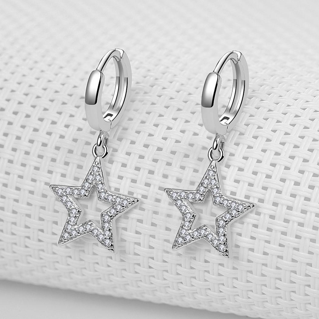Korean Style Trendy Star Long Earrings: Versatile and Simple Five-Pointed Star Studs for Women