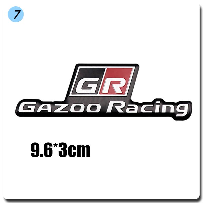 

3D Aluminum GR GAZOO RACING Emblem, Auto Steering Wheel Side Body Trunk Fender Sticker for Yaris Prado Rav4 Prius Style-7