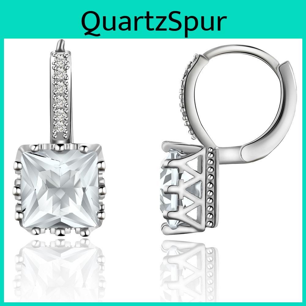 Gorgeous Silver Color Square Ethnic Crystal Dangle Earrings For Classy Women