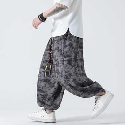 Spring Men Casual Wide-Leg Pants  Men Vintage Harajuku Loose Harem Pants Mens Oversized Hip Hop Trousers Streetwear