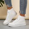 Women's Spring-Autumn Flat Lace-Up Casual Board Shoes, Fashionable Versatile Low-Top Canvas Footwear, Available In Large Sizes.
