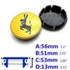 4pcs 56mm 60mm Car Wheel Center Hub Cap Fit For Funny Fala donkey Badge Emblem Decal Wheel Sticker Car Styling Accessories