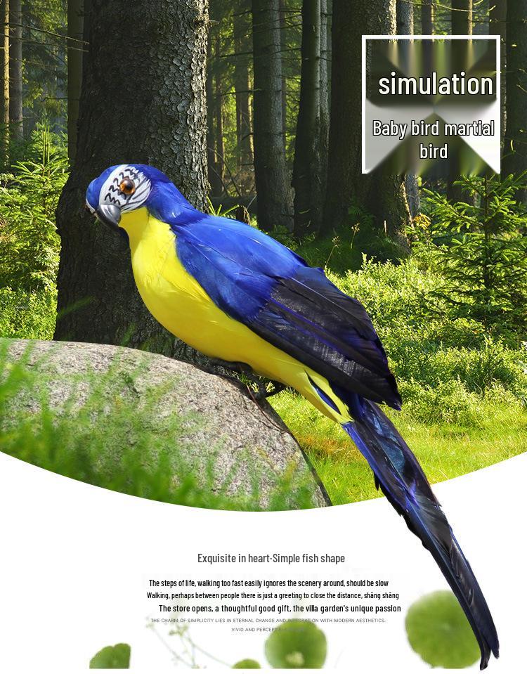 Grüner Ara Feder Simulationsvogel für Gartendekor, 25CM & 35CM