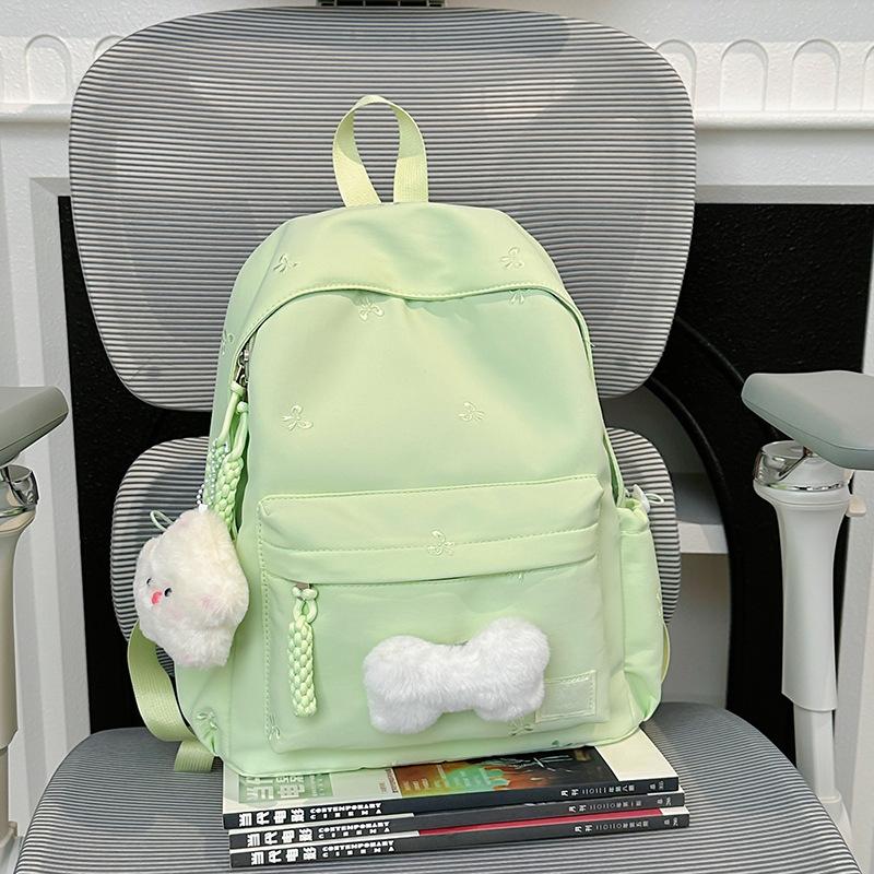 Schoolbag New Japanese Schoolbag Women's Simple Fresh and Versatile Junior High School Students Ins Bow Backpack Casual Backpack