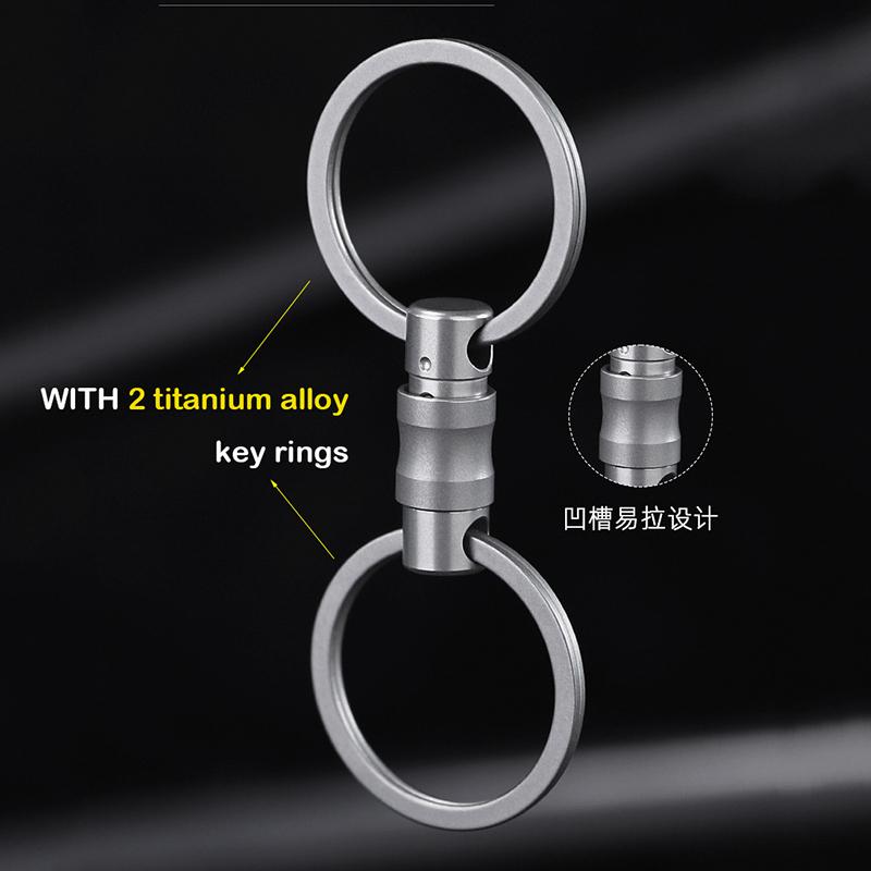 Titanium Alloy Quick Release Car Key Chain Ultra-light EDC Connecting Buckle With A Lock Rotary Keychain 360° Rotatable Keyring