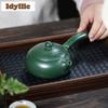 250ml Vintage Yixing Paarse Klei Theepotten Handgemaakt Platte Xishi Tang Yu Pot Ruwe Erts Groene Modder Ketel Zisha Theeset Theeservies