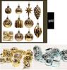 Irregular Shape Christmas Tree Ornaments, Set of 12 Balls for Festive Decor
