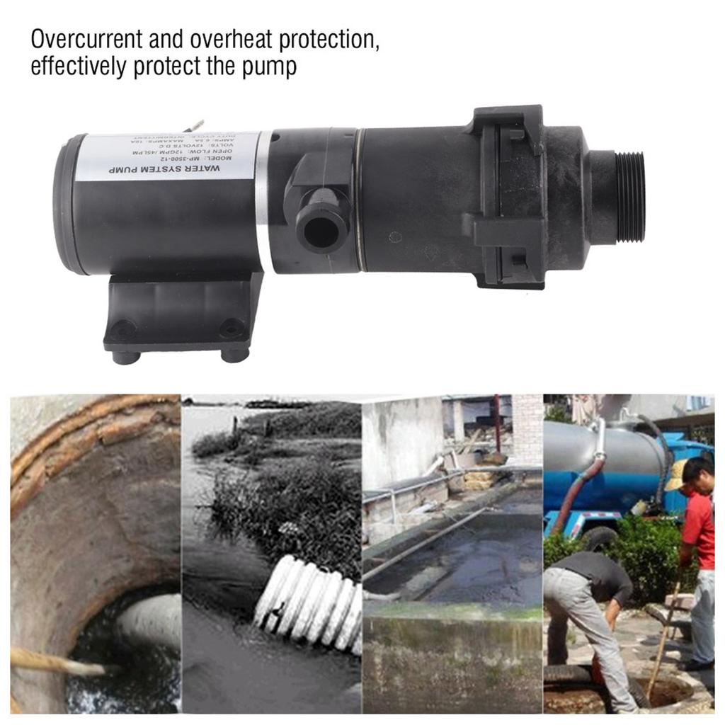 DC12V RV Mount Macerator Waste Water Pump 45 LPM 12GPM for Camper Ship Kitchen Industry