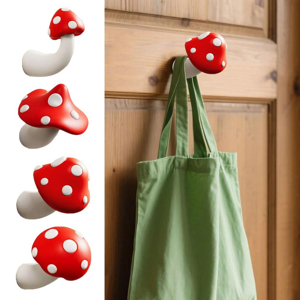 New Hanging Shelves Mushroom Clothes Hat Hook Bathroom Hanger Self-adhesive Wall Decoration Finishing Home Storage Hook