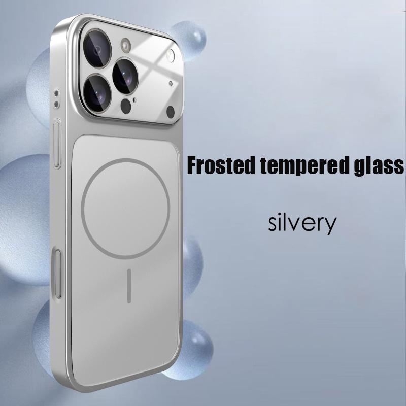 

For Magsafe Magnetic Wireless Charging Transparent Tempered Glass Matte PC Phone Case For iPhone 17 Pro Max/17/17 Pro/Air Cover iPhone17 Pro