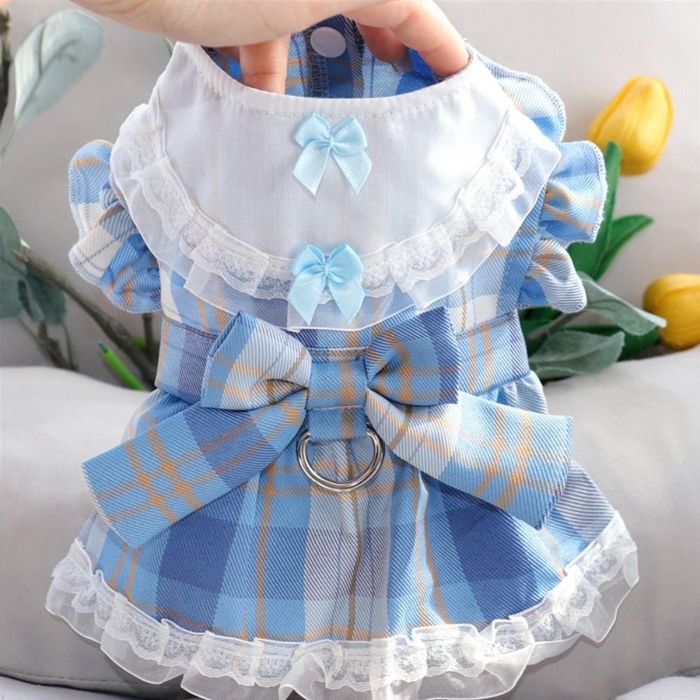 Breathable Pet JK Skirt Cute Cat Princess Dress Pet Chest Strap Pet Vest Harness  Spring