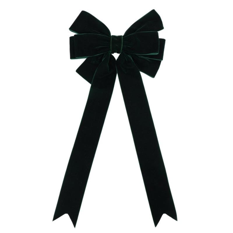 2pcs Cute Christmas Tree Bow Velvet Elegant Gift Wrapping Bow Large Home Decoration Scene Pendant for Wreaths Garlands