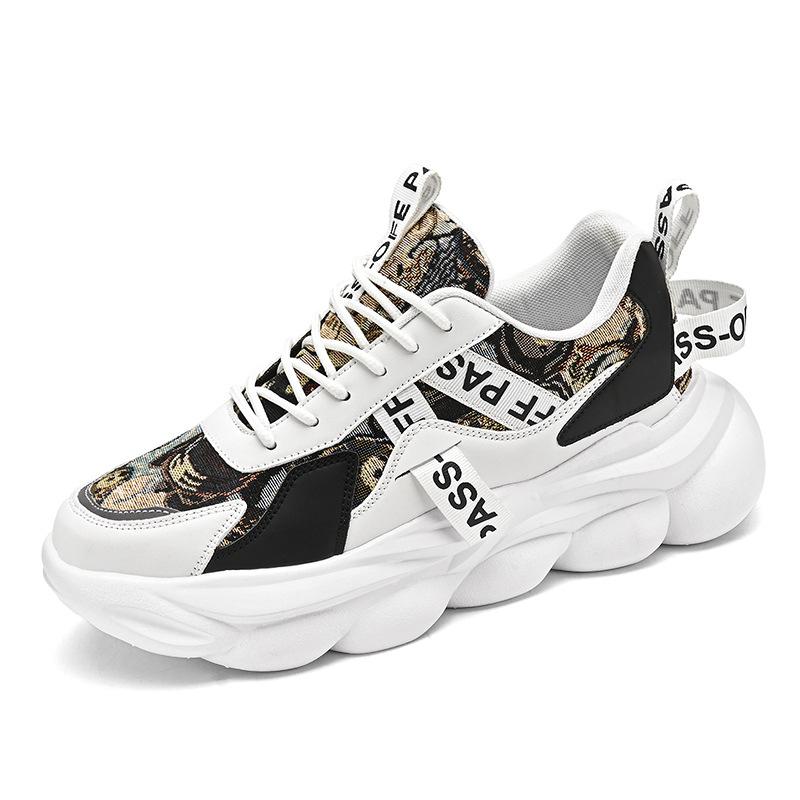 

2024 New Men s Platform Daddy Shoes Teen Student Sneakers Live Versatile Low-top Hong Kong Style Men s Shoes 44