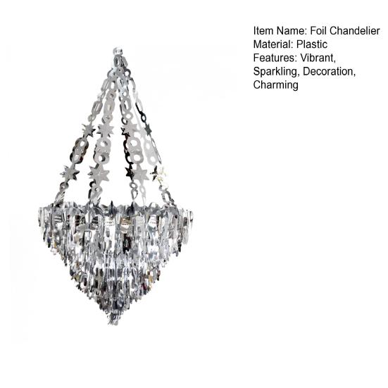 Iridescent Chandelier Hanging Decoration Shiny Clear Foil Ceiling Ornament for Bridal
