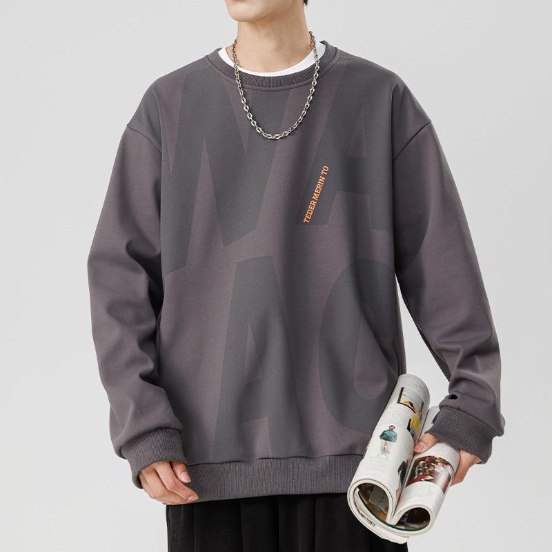 Herren Herbst Neu Koreanische Version Lässiges Langarm-Oberteil mit Buchstabenaufdruck Einfach