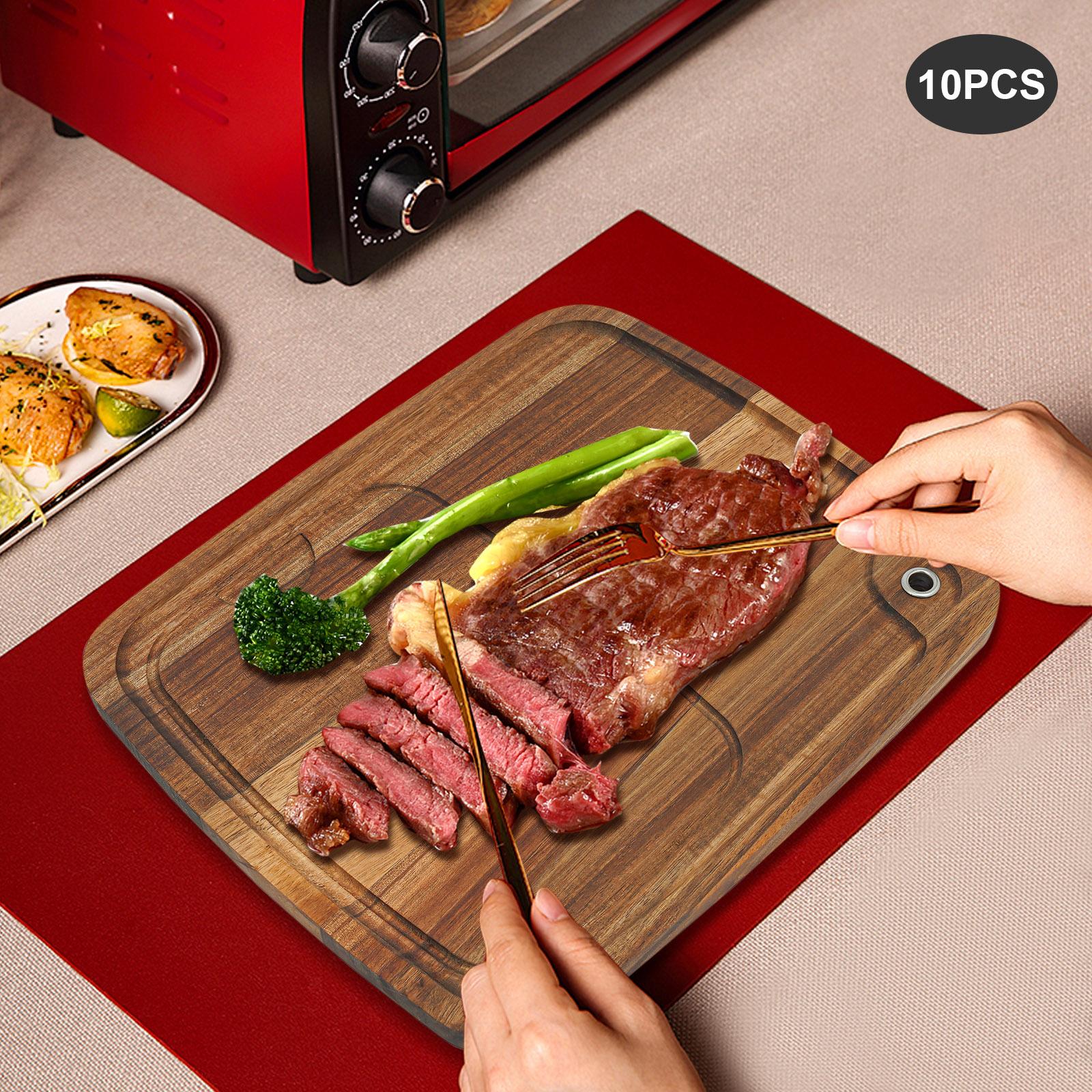 

10 PCS 33×28×1.5cm Wood Steak Plates,Brown Rectangular Tabletop Steak Plate for Kitchens,Hotels коричневый