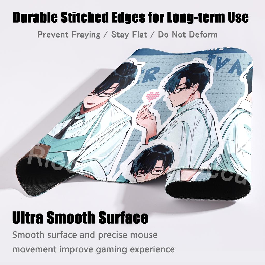 Comic Couple Cute Anime A-alien Stage Pattern Mouse Pads Anti-slip Locking Edge Thickened Desktop Mats Large Comfort Gaming Rugs