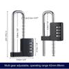 4Digit Lengthened U-shaped Lock Adjustable Password Lock Head Combination Padlock  Wardrobe