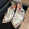 New 91 square scarf silk scarf female alphabet printing four seasons fashion landscape painting retro printing square scarf versatile
