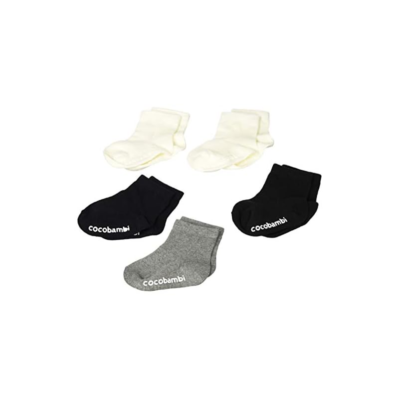 Filloie Baby Socks, 5-Pack, Plain Crew Length, Non-Slip, 9-14cm (x 5) 88-65-1163