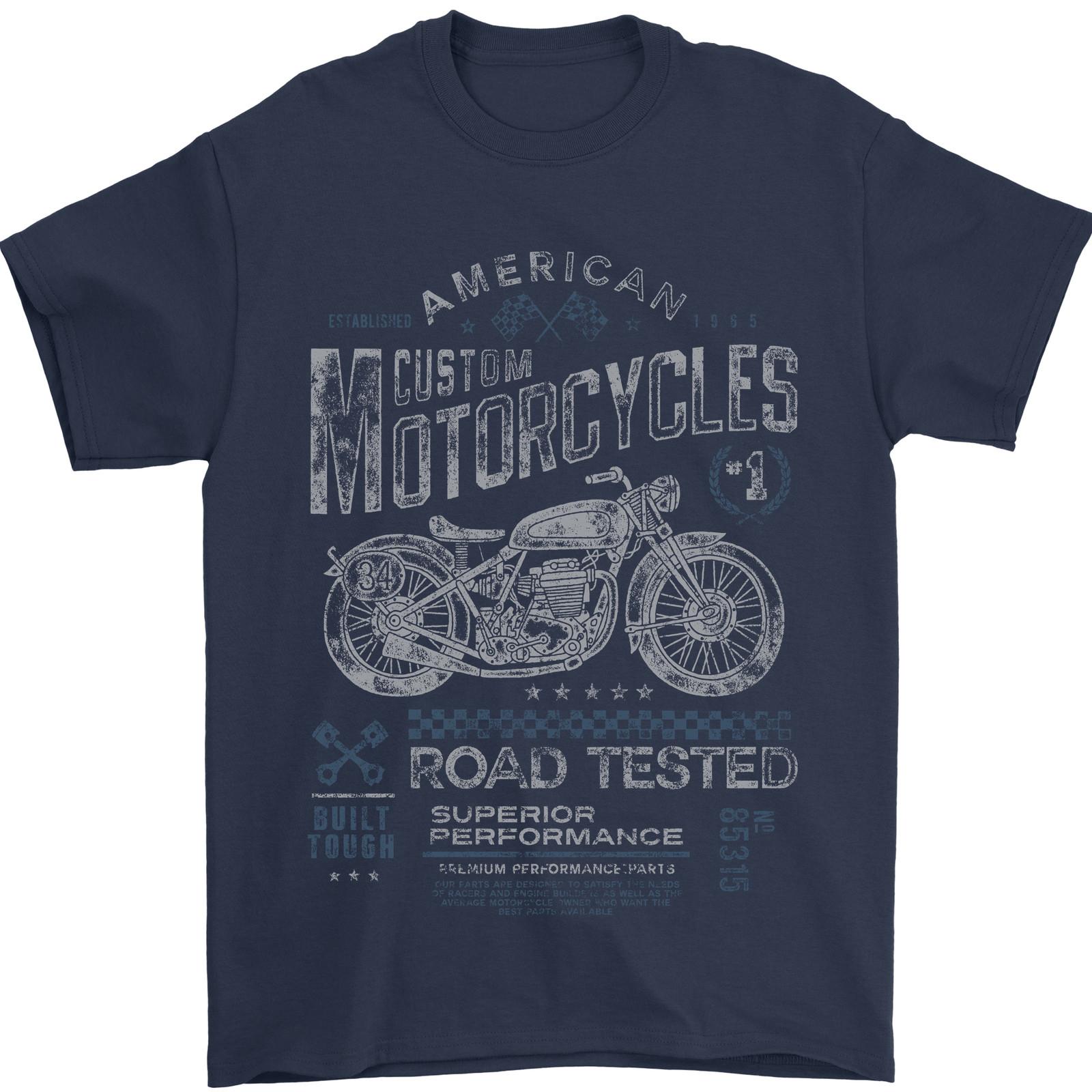 Мужская футболка American Custom Motorcycles Мотоцикл Байкер 100% Хлопок S разноцветный