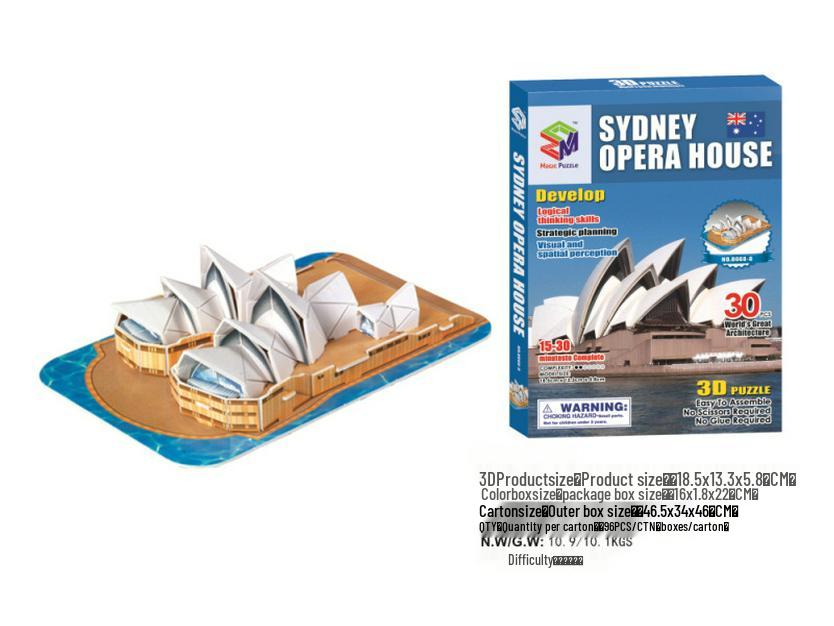 World Landmark 3D Puzzle Kit for Kids - Educational Paper Toy