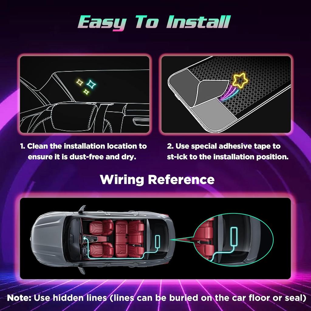 Devil Eyes Light for Windshield, 19.3"x4.3" Led Eyes, Led Flexible Film Screen for Cars, SUVs & Trucks, Programmable USB Matrix Panel, App/Remote