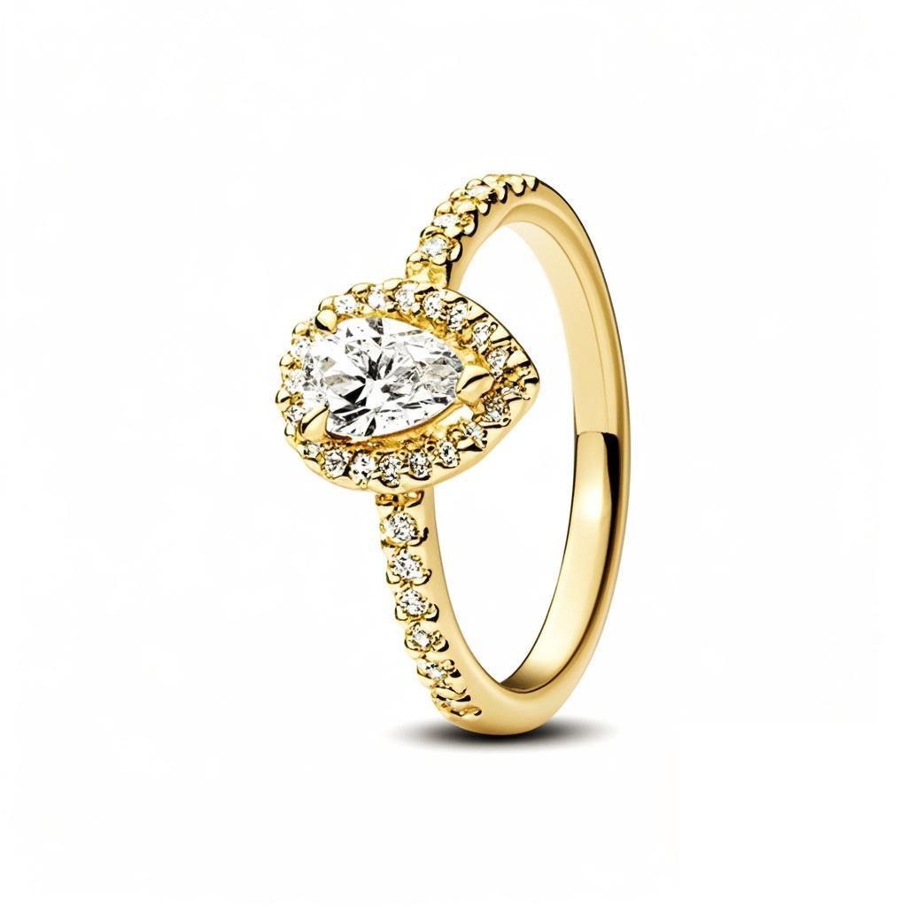 New copper Light Gold Plated Crown Love Bow Colored Diamond Ring Charm Compatible With for Party Daily Leisure Wear Do It Yourself Womens Boutique Je