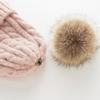 Thick Hemp Pattern Single-layer Hat Korean Style Autumn and Winter Women's Knitted Wool Cashmere Blend Solid Color Large Fur Ball Pullover Hat