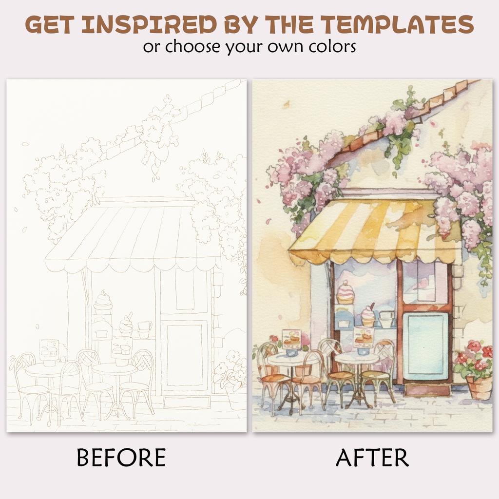 New Watercolor Painting Book Set Paint Art Watercolor Books Painting Kit Watercolor Coloring Book for Painting Enthusiast Adults