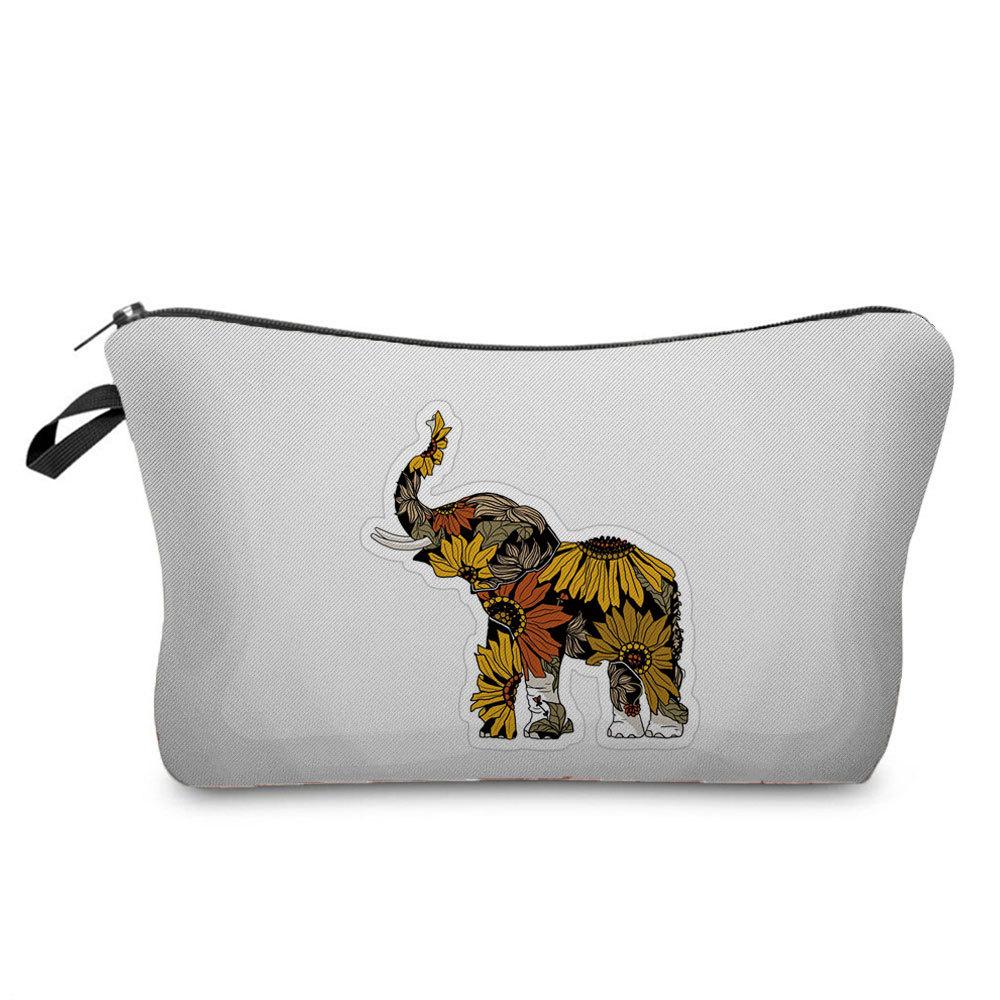 Women Flower Print Cosmetic Bag Toiletries Organize Travel Storage Case 6670