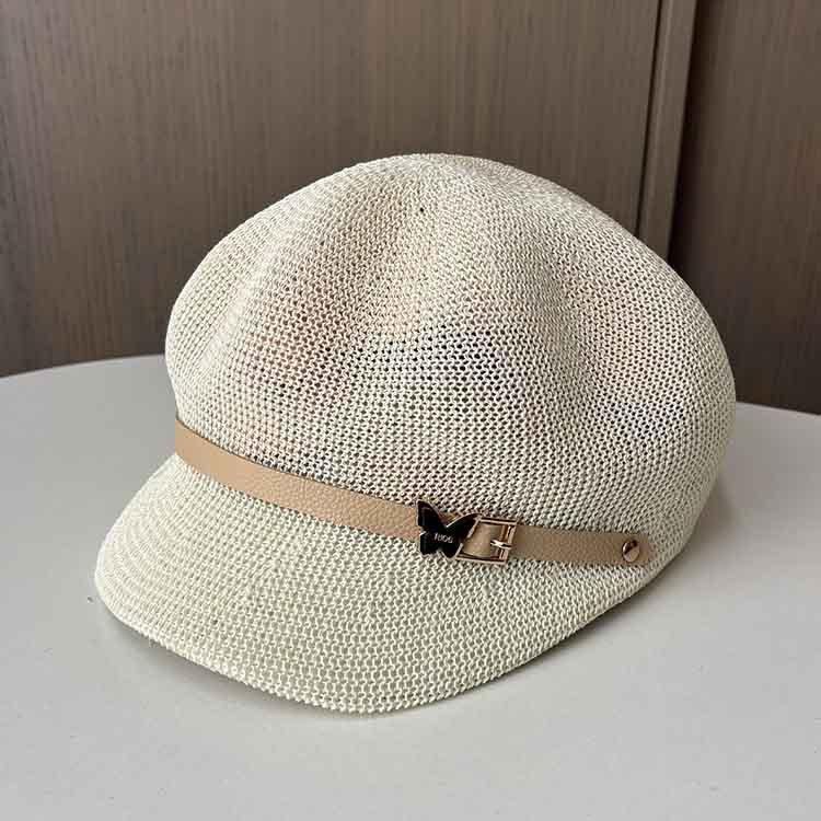 

Новая кепка для мужчин и женщин, летняя дорожная козырек, универсальная солнцезащитная соломенная шляпа, модная восьмиугольная шляпа M（56-58cm）