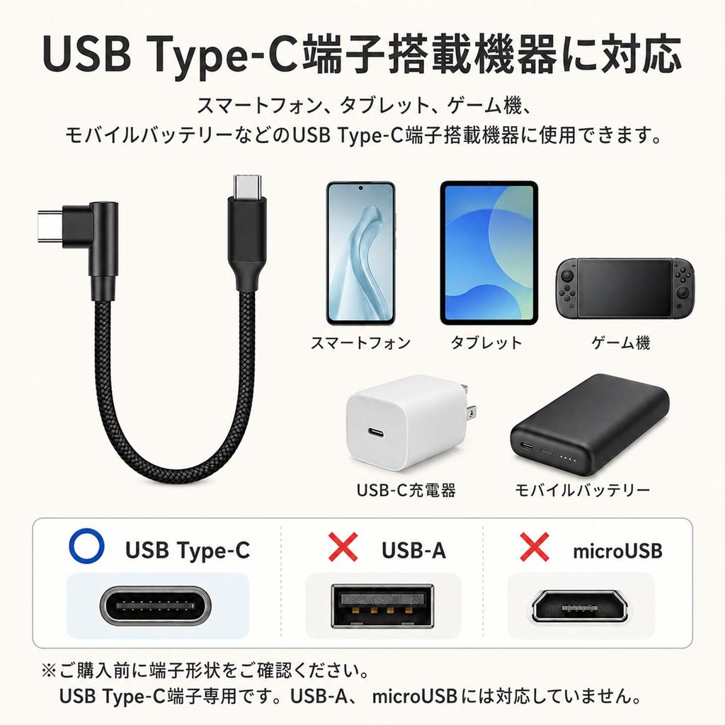To Short SLEIJAOOE Fast Charging USB Standard PD Nylon Type C To Cable 25cm Compatible with Game USB-C USB-C Cable, L-shaped, 0.25m [1 Pack] [60W /